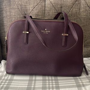 Kate Spade plum leather tote Darcy satchel